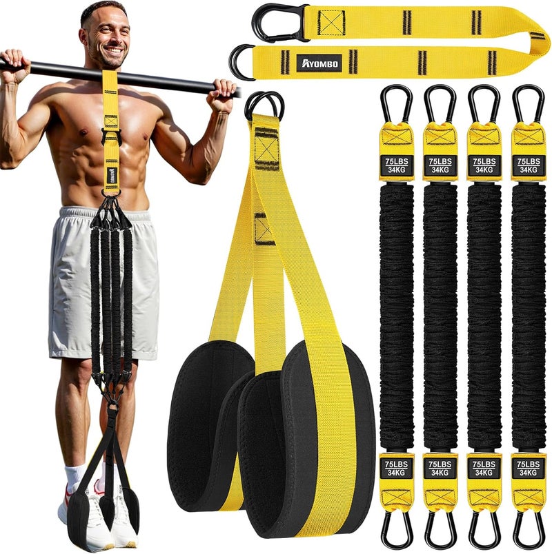 Ayombo Pull Up Assistance Bands, Resistance Bands for Pull Up Bar Workout, Adjustable Heavy Duty Pull Up Assist Equipment with 4 Assistance Bands, Home Gym Fitness Exercise Strength Training - Image 1
